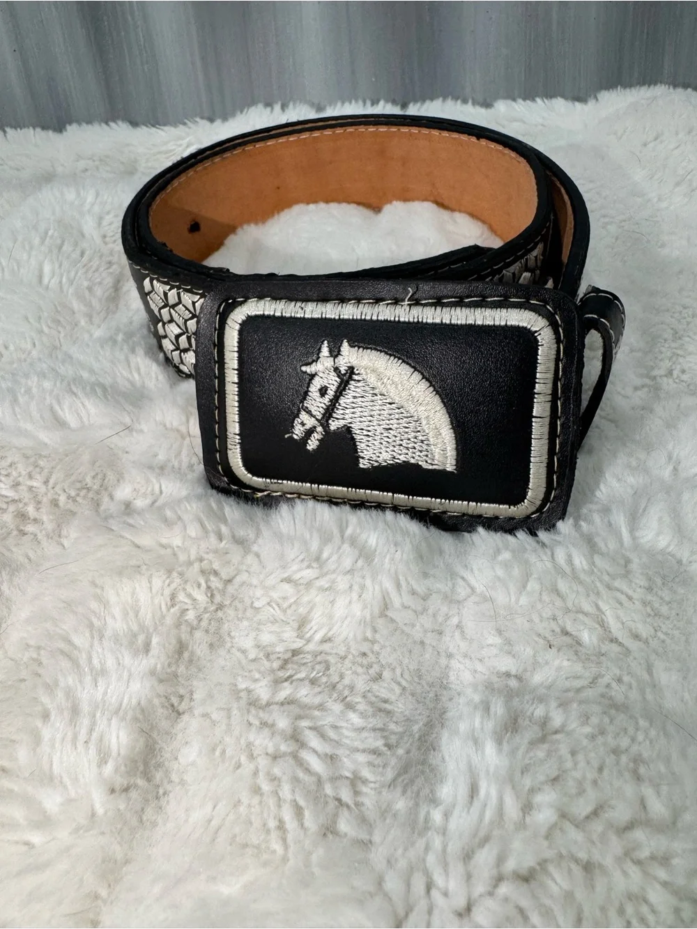 Embroidered Horse Belt With Design